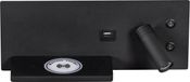 Expo Trading ETH Nighty right wandlamp LED 3W + 7W 2700K met USB + draadloos laden Zwart