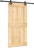 vidaXL Schuifdeur 100 x 210 cm, massief beuken (onbehandeld)