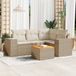 Maison Exclusive - Ensemble de meubles de jardin 5 pièces avec canapé et coussins, beige, en polyrotin