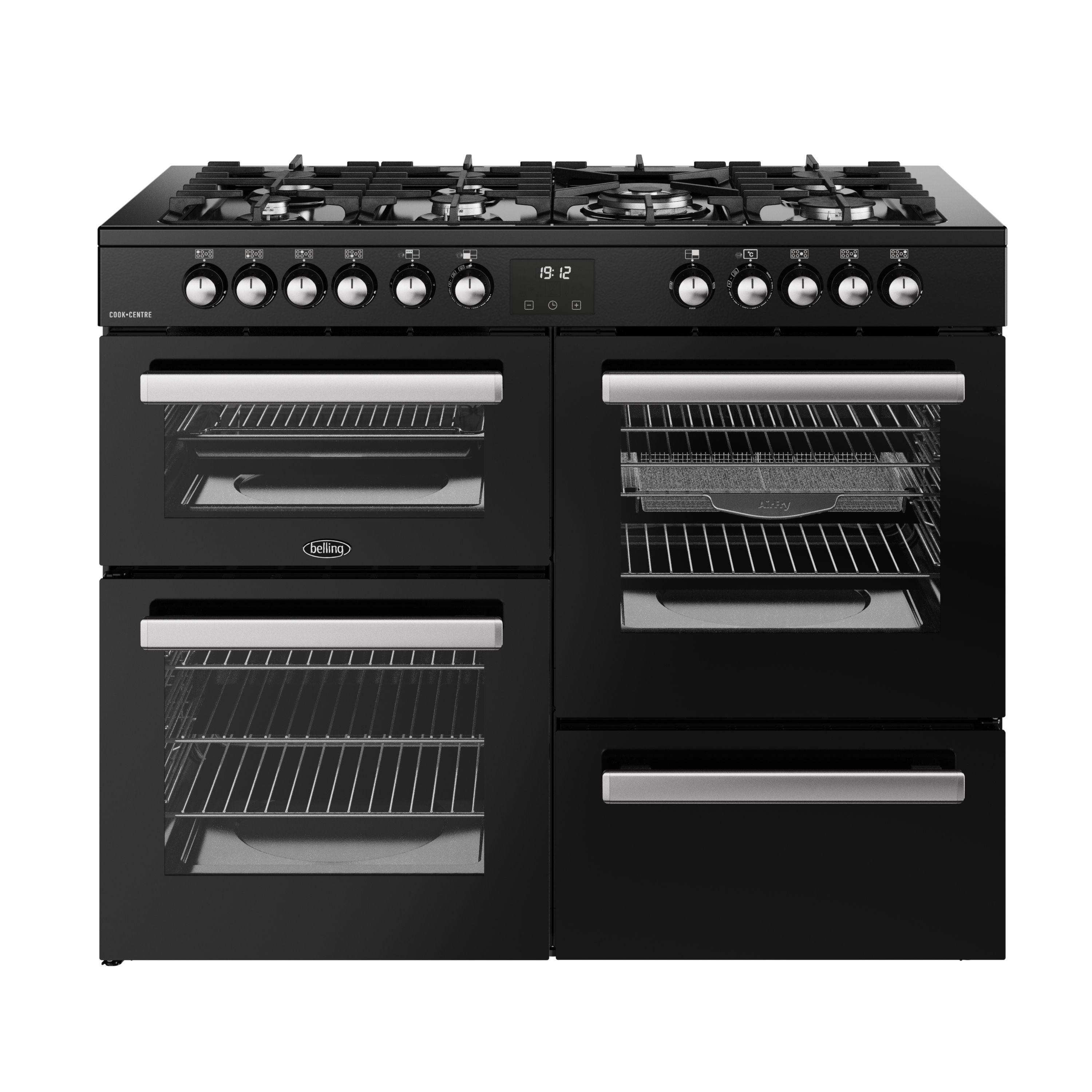 Belling 444411805 Range Cooker - Electric - Gas Hob - Black