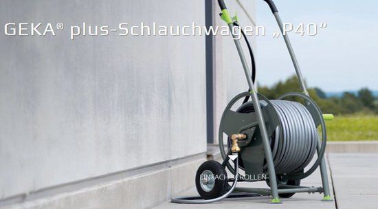 Alfaflex Geka Plus slanghaspelwagen - voor 60 meter ½” of 40 meter ¾” tuinslang - Handhaspel - Luchtbanden - Lichtgewicht - Grijs