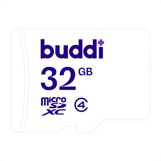 Buddi MicroSDXC Geheugenkaart 32GB met SD Adapter - Wit