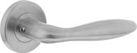 Intersteel Poignée de porte Jupiter sur rosace en plastique à ressort ø55x8mm cachée, tenons ø7mm inox