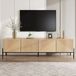 MODFU TV-Meubel - 4 Deuren - Geometrische 3D-Textuur - MDF - Naturel