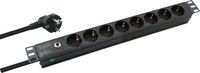 Helos Herweck AG 19 Steckdosenleiste PROFESSIONAL, 8-fach, schwarz, 2,0m, ohne Schalter