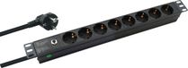 Helos Herweck AG 19 Steckdosenleiste PROFESSIONAL, 8-fach, schwarz, 2,0m, ohne Schalter