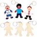 Baker Ross AX679 Mensen Sleutelhanger Set - Pak Van 10, Houten Sleutels Hangers Om Voor Kinderen Te Versieren.