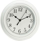 Topkey Stille Wandklok Keuken 9 Inch Retro Niet-tikkende Decoratieve Slaapkamer Kantoor Wandklok - Wit