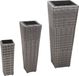 vidaXL Plantenbakken verhoogd 3 stuks poly rattan grijs