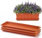 Plasticforte Bac à plantes avec plateau de récupération d'eau - 3x - terre cuite - rectangulaire - 48 x 18 cm