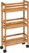 5Five Étagère de salle de bain en bambou - Extra Small - Avec roulettes - 3 étagères - Petite armoire ouverte