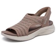 Skechers Ultra Flex 3.0-Sun Warme Handsfree Slip-ins Sandalen voor dames, mokka, 40 EU