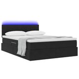 vidaXL - LED Storage Bed with Mattress - Black - 140 x 200 cm - Velvet