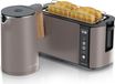 Arendo set de petit déjeuner, 2 pièces, couleur taupe, bouilloire WoodStyle, 1,5 litre, couleur crème, 7 niveaux de température, grille-pain tactile FRUKOST, 1500 W, adapté pour 4 tranches de pain