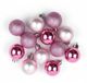 Decoris Boules de Noël en plastique - Mélange rose - D3 cm - 17 pièces