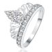 LGT JWLS Lookinggoodtoday Dames Ring Verzilverd met Kroon en Zirkonia Stenen-19mm