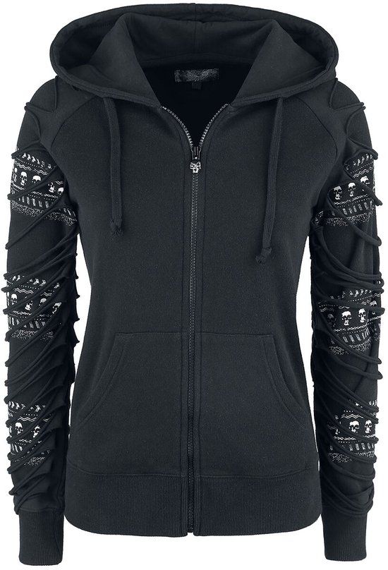 Rock Rebel by EMP Zwarte jas met capuchon en uitsnijdingen - Dames - S