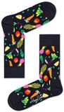 Happy Socks Veggie Sock | Meerkleurig fire unisex | Maat 36-40 | Zwart met groente