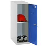 Simon Rack Simonlocker kleine kluisje 915 x 300 x 500 mm | Inclusief plank, corrosiebescherming, ventilatiesleuf en etiketteerapparaat, grijs/blauw