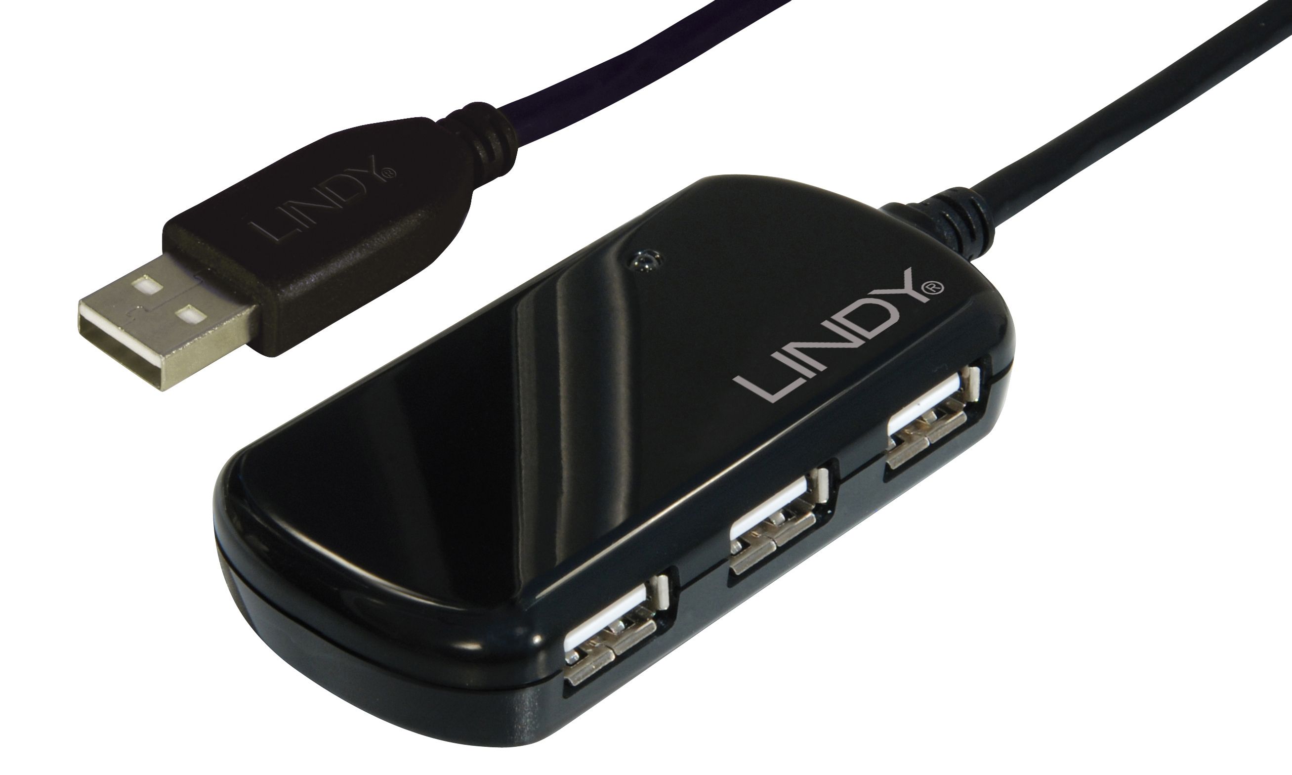LINDY USB 2.0 Pro 4-Port Hub - 4x USB-A - 8m Kabel
