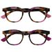 Opulize Ava 2 Stuks Vrouwen Dames Bruine Schildpad Roze Purper Comfortabele Pasvorm Leesbril Scharnieren Met Veer RR62-45 +3,50