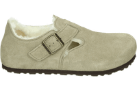 Birkenstock LONDON SHEARLING SUEDE LEATHER - Dames/Heren pantoffels - Taupe - Maat 42