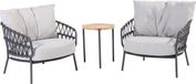 4 Seasons Outdoor Calpi lounge balkonset 3-delig rope antraciet