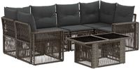 vidaXL Tuinbank Set 7 st Grijs en Donkergrijs poly rattan