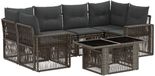 vidaXL Tuinbank Set 7 st Grijs en Donkergrijs poly rattan