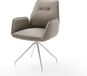 DELIFE Fauteuil Zoa-Flex piètement croisé conique acier inoxydable cuir véritable poche boue noyau ressort conique brun