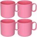 Plasticforte onbreekbare Drinkbekers - 6x - kunststof - 320 ml - roze - kinderen - camping - mokken