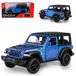 RMZ City Jeep Wrangler Rubicon 2021 Hard Top 1:35 Bleu Métal Pull-Back