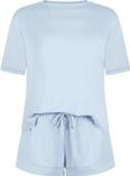 Hunkemöller Pyjama Top Jersey Korte Mouw Blauw