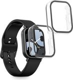 kwmobile 2x cover geschikt voor Xiaomi Redmi Watch 5 Lite - Fitnesstracker cover van gehard glas en kunststof frame set transparant