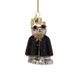 Vondels Fashionista Chat Boule de Noël en verre de 7,5 cm, multicolore