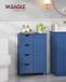 Songmics Armoire de salle de bain – 4 tiroirs et 1 placard – Bleu port – 30 x 55 x 82 cm