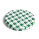 Couvercle, à carreaux vert/blanc, pour pot de conserve lisse et pot de conserve avec facettes