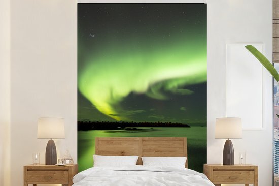 Nr1Wallpaper Behang - Fotobehang Noorderlicht - Groen - Noorwegen - Breedte 145 cm x hoogte 220 cm