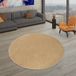 TT Home Tapis de salon Kurflor uni design moderne et intemporel beige 120 x 120 cm Rond