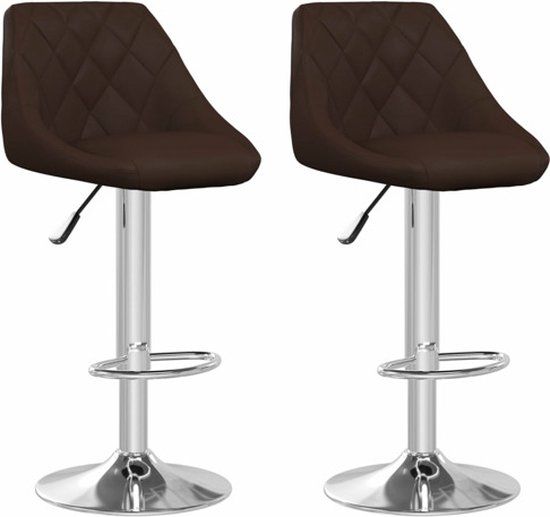 vidaXL Barstoelen 2 st kunstleer bruin