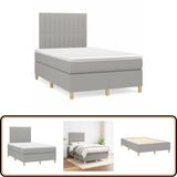 vidaXL Boxspring met matras, stof, lichtgrijs, 120x190 cm