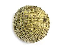 Houten bal gevoerd met okerstof, 20 mm. 25 en ca.
