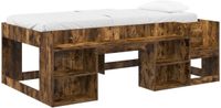 vidaXL Kinderbedframe met opbergruimte Gerookt eiken 75 x 190 cm
