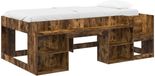 vidaXL Kinderbedframe met opbergruimte Gerookt eiken 75 x 190 cm