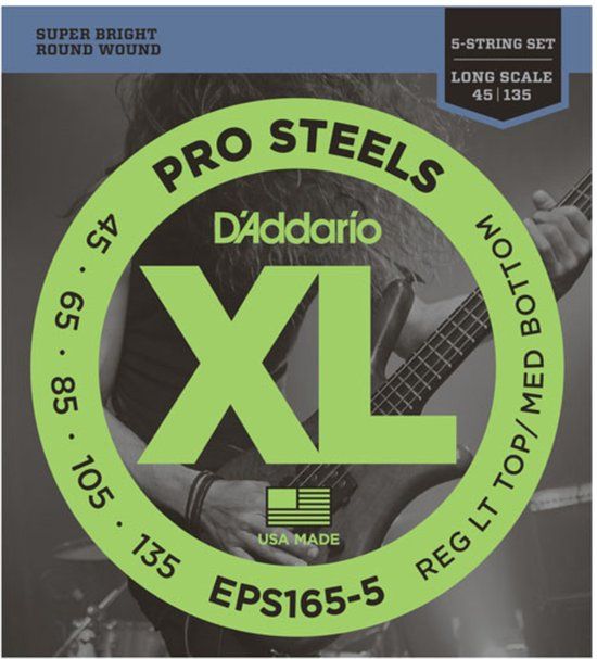 D'ADDARIO EPS165-5 snarenset voor elektrische basgitaar
