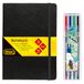 Idena 90328 - notitieboek DIN A5 met 192 pagina's, blanco, incl. 4 STAEDTLER Triplus fineliner met superfijne metalen punt, 0,3 mm