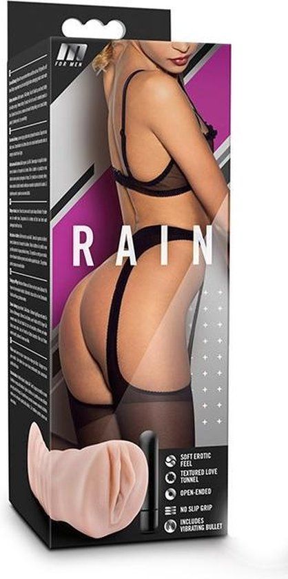 M for Men Vagina masturbator Rain met vibratiebullet - ABS - 0819835023203