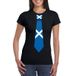 Bellatio Decorations Schotland Zwart t-shirt met Schotse vlag stropdas dames - Schotland supporter M