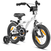 Prometheus Bicycles ® Kinderfiets 14 in wit & zwart vanaf 3 jaar met zijwieltjes