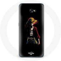 Maniacase Hoesje voor Samsung Galaxy A5 2017 One Piece Manga Anime Luffy Zwarte Achtergrond